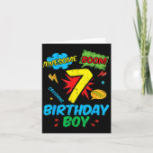 7 Birthday Boy Comic Cool 7th Bday Superhero Party カード (正面)