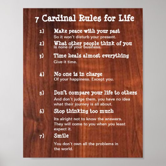 7 Cardinal Rules for LIFE ポスター (正面)
