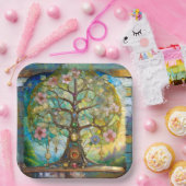 7 Chakra Blossoming Tree Of Life ペーパープレート (パーティー)