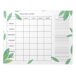 7-Day Weekly Meal Planner – Fresh Green Design ノートパッド