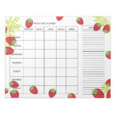 7-Day Weekly Meal Planner – Fresh Strawberry ノートパッド (正面)