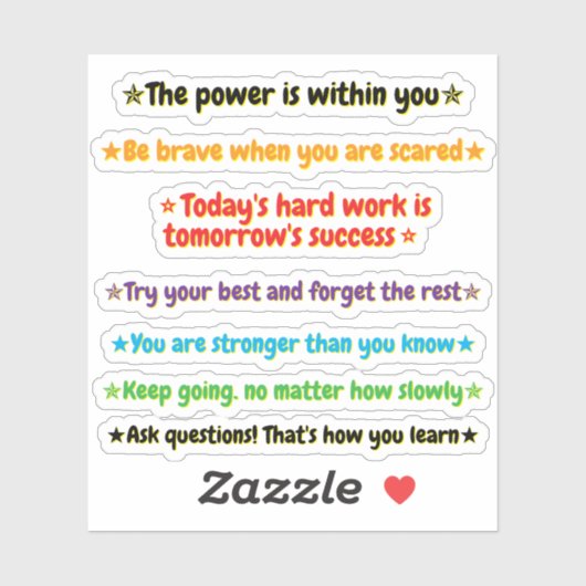 7 Encouraging Quotes for Kids | Inspirational シール (シート)