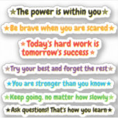 7 Encouraging Quotes for Kids | Inspirational シール (正面)