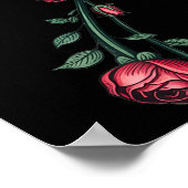 7 Floral 67 Rose Valentines Day Funny Love Matchin ポスター (角)