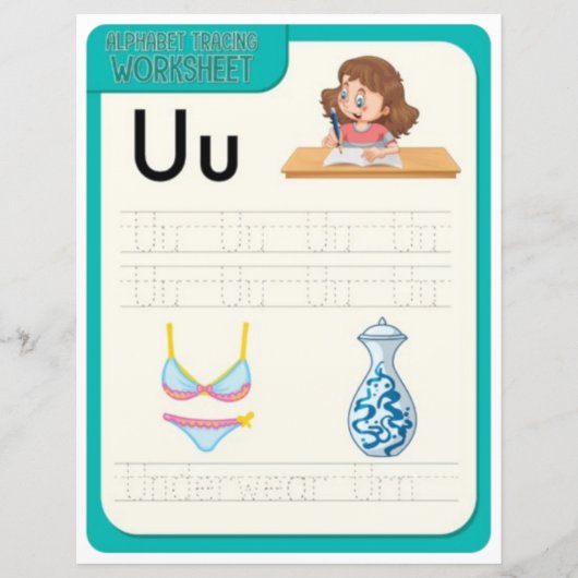 7 Learn To Spell Letter U Teacher Home Schooling (正面)