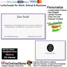 7 Modern Purple Logo Promote Company Brand Name  名刺