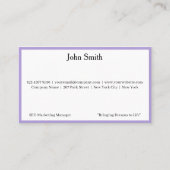 7 Modern Purple Logo Promote Company Brand Name  名刺 (正面)