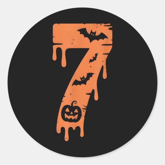 7 Number Meme 67 Six Seven Halloween  ラウンドシール (正面)