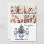 7 Photo Blue Chinoiserie Nutcracker Christmas シーズンカード (正面)