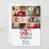 7 Photo Candy Cane Baby 1st Christmas シーズンカード (正面)