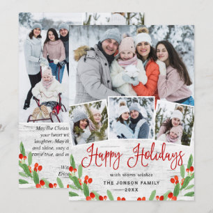 7 PHOTO Christmas Rustic Birch Bark Greeting シーズンカード