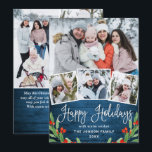 7 PHOTO Christmas Rustic Blue Wood Greeting シーズンカード<br><div class="desc">Christmas Rustic Blue Wood PHOTO Greeting Holiday Card.</div>