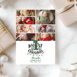 7 Photo Christmas Tree Lights First Christmas シーズンカード