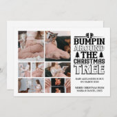 7 Photo Christmas Tree Pregnancy Announcement シーズンカード (正面/裏面)