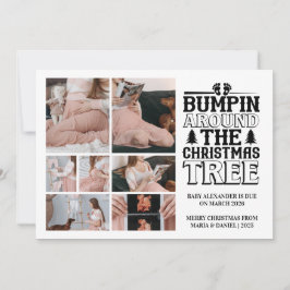 7 Photo Christmas Tree Pregnancy Announcement シーズンカード