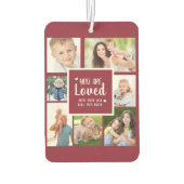 7 Photo Collageあなたが愛されている赤白 カーエアーフレッシュナー (裏面)