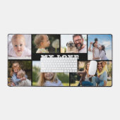 7 Photo CollageとMY LOVE文字モノグラムカスタム デスクマット (キーボード&マウス)