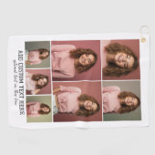 7 Photo Collage – 黒モダンと白 ゴルフタオル (横)