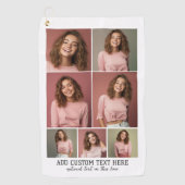 7 Photo Collage – 黒モダンと白 ゴルフタオル (正面)