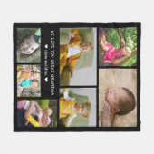 7 Photo Collage We Love You Great Grandma Black フリースブランケット (正面(横))