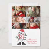 7 Photo Cute Santa Baby 1st Christmas シーズンカード (正面)