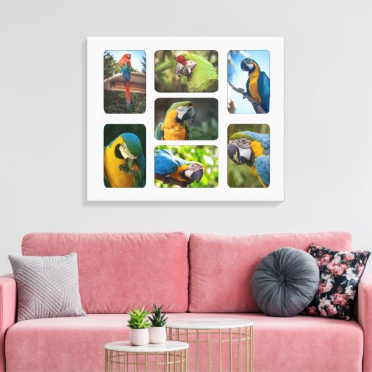 7 Photo Instagramファミリーメモリーズテンプレート キャンバスプリント (インサイチュ (リビング))