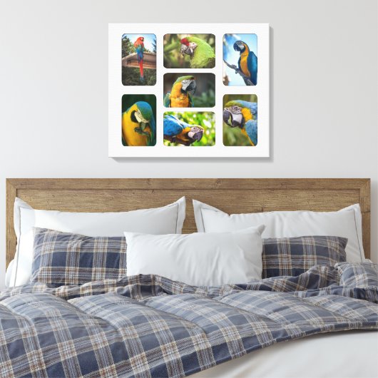 7 Photo Instagramファミリーメモリーズテンプレート キャンバスプリント (インサイチュ (寝室))