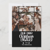 7 Photo Minimalist First Christmas Engaged シーズンカード (正面)