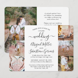 7 Photo Virtualの結婚Livestream Onlineの式典 招待状