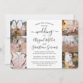 7 Photo Virtualの結婚Livestream Onlineの式典 招待状 (正面)