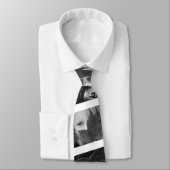 7 Photo White Stripe Tie Black and White Template ネクタイ (タイ)