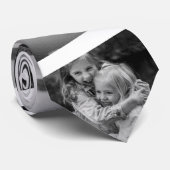 7 Photo White Stripe Tie Black and White Template ネクタイ (ロール)