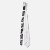 7 Photo White Stripe Tie Black and White Template ネクタイ (裏面)