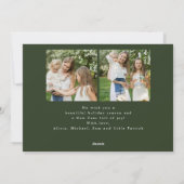 7 photos Merry Christmas script red green plaid シーズンカード (裏面)