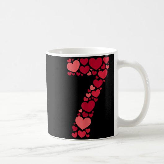 7 Romantic 67 Heart Pattern Valentine Love Trend 6 コーヒーマグカップ (右)