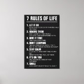 7 Rules of Life Motivational Quote Modern Script キャンバスプリント (正面)