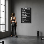 7 Rules of Life Motivational Quote Modern Script キャンバスプリント