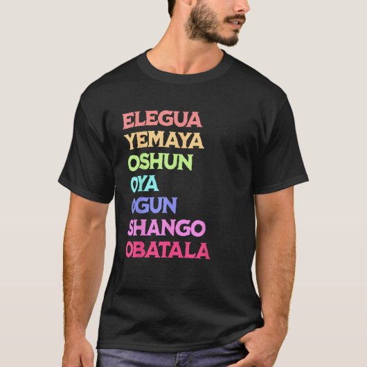 7 Seven African Powers Orisha Santeria Cuba Religi Tシャツ (正面)