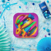 7" Square Paper Plate ペーパープレート (パーティー)