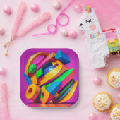 7" Square Paper Plate ペーパープレート (パーティー)