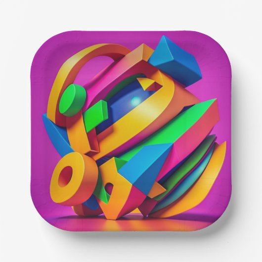 7" Square Paper Plate ペーパープレート (正面)