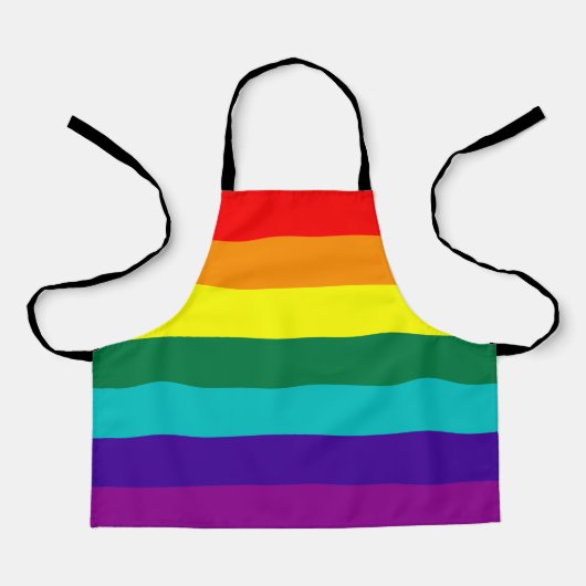 7-Stripe Rainbow Pride Flag  エプロン (正面)