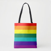 7-Stripe Rainbow Pride Flag  トートバッグ (正面)