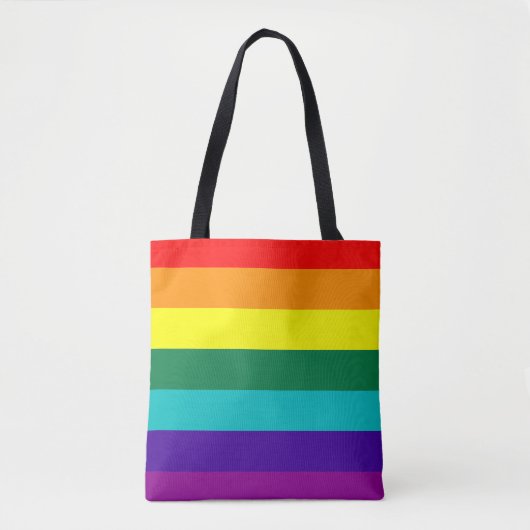 7-Stripe Rainbow Pride Flag  トートバッグ (正面)