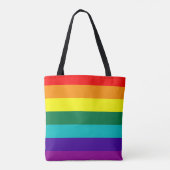 7-Stripe Rainbow Pride Flag  トートバッグ (裏面)