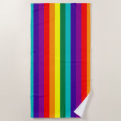 7-Stripe Rainbow Pride Flag  ビーチタオル (正面)