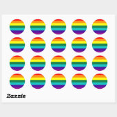 7-Stripe Rainbow Pride Flag ラウンドシール (シート)