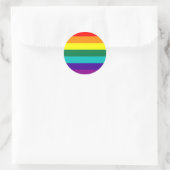 7-Stripe Rainbow Pride Flag ラウンドシール (バッグ)