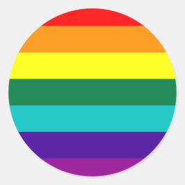 7-Stripe Rainbow Pride Flag  ラウンドシール