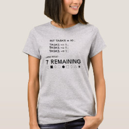 7 Tasks Remaining 面白プログラマ コード Tシャツ